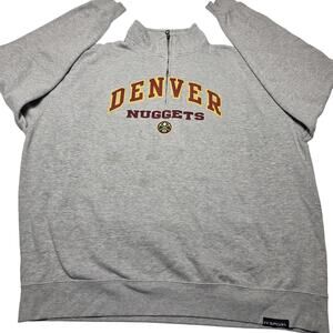 Denver Nuggets NBA Basketball Pullover Men's Ci Sport Sweatshirt 2XL 1/4 Zip